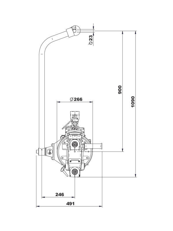 TECNA 3176D MFDC Scissor-Type Suspended Weld Gun | Dimensions 02 | Weld Systems Integrators