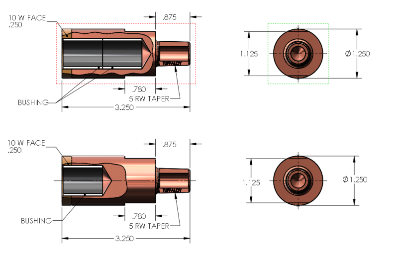 Tuffaloy 5RW Stud Electrodes - 1.25 Inch Diameter | Weld Systems Integrators