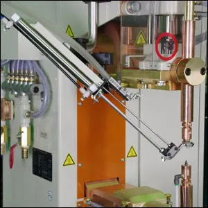 Dengensha Upper Electrode Nut Feeder | Weld Systems Integrators