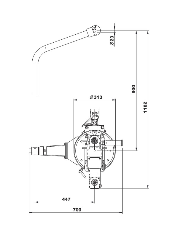 TECNA 3184D MFDC Scissor-Type Suspended Weld Gun | Dimension 02 | Weld Systems Integrators