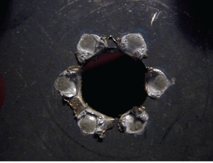 AWS Article - Figure 03 - M6 Nut Welded to 2mm Boron | Weld Systems Integrators