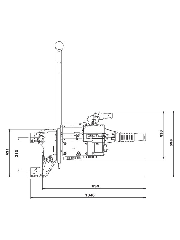 TECNA 3184D MFDC Scissor-Type Suspended Weld Gun | Dimension 01 | Weld Systems Integrators