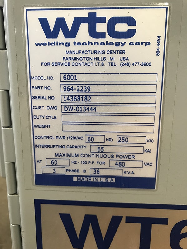 WTC - MFDC Dual Cascade Weld Control | Image 04 | Weld Systems Integrators